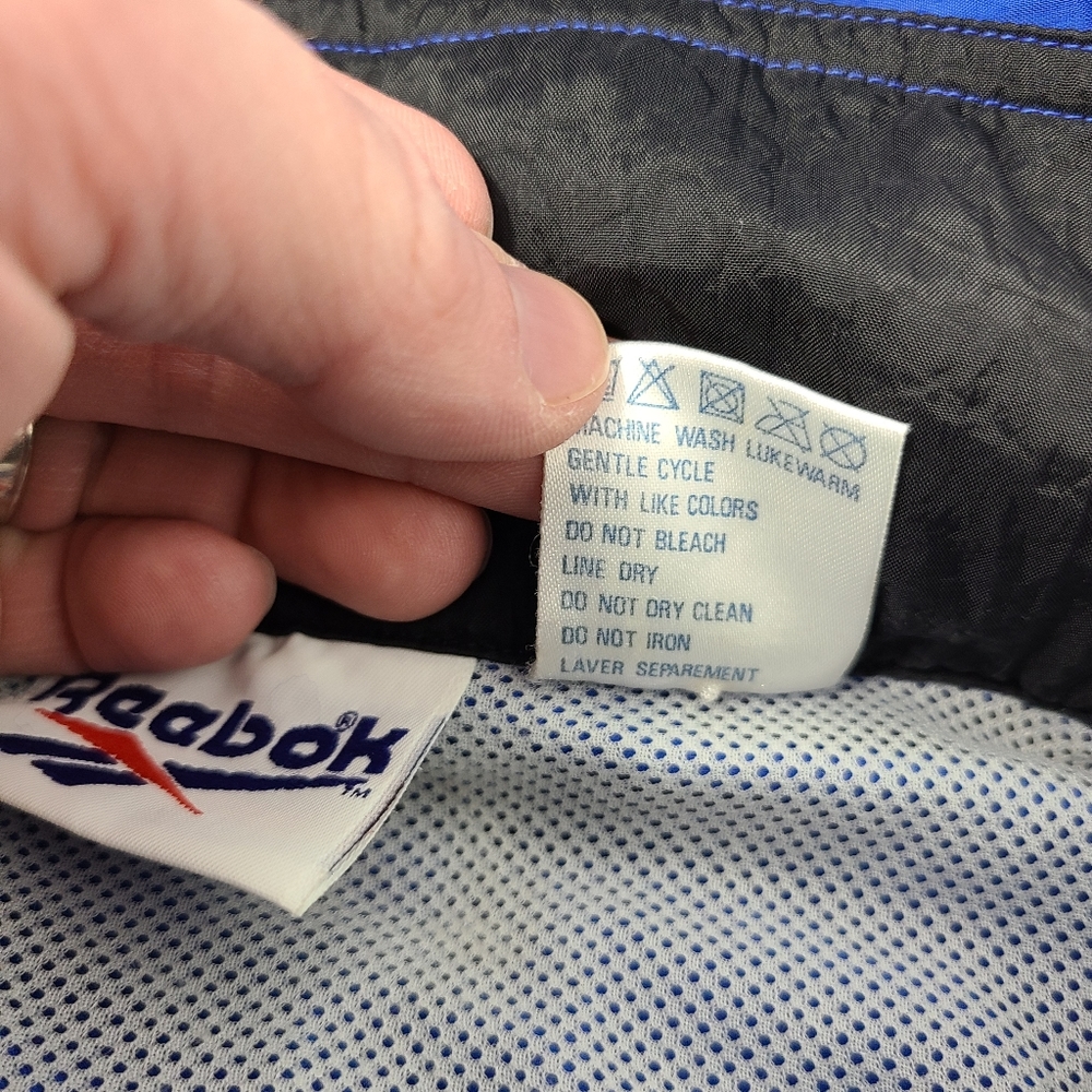 Reebok Blue Black White Windbreaker Jacket - Picture 12 of 13